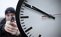 image of bad guy and clock