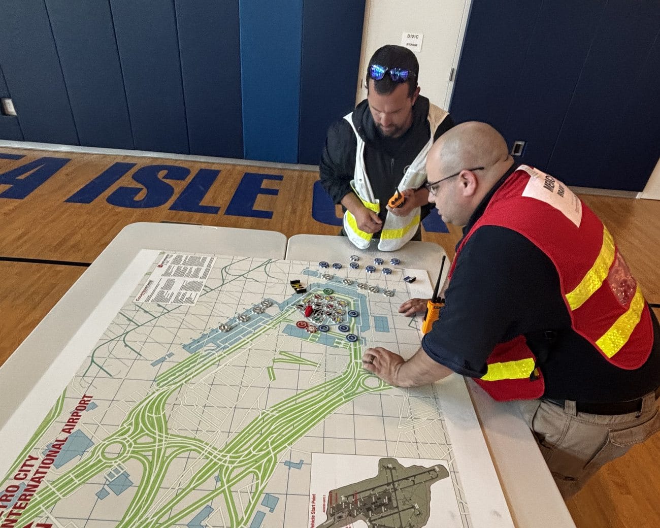 Command and resources staged for a multi-site response
